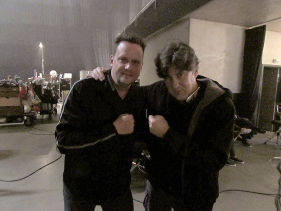 Cameron Crowe and Mark on the Roadies set