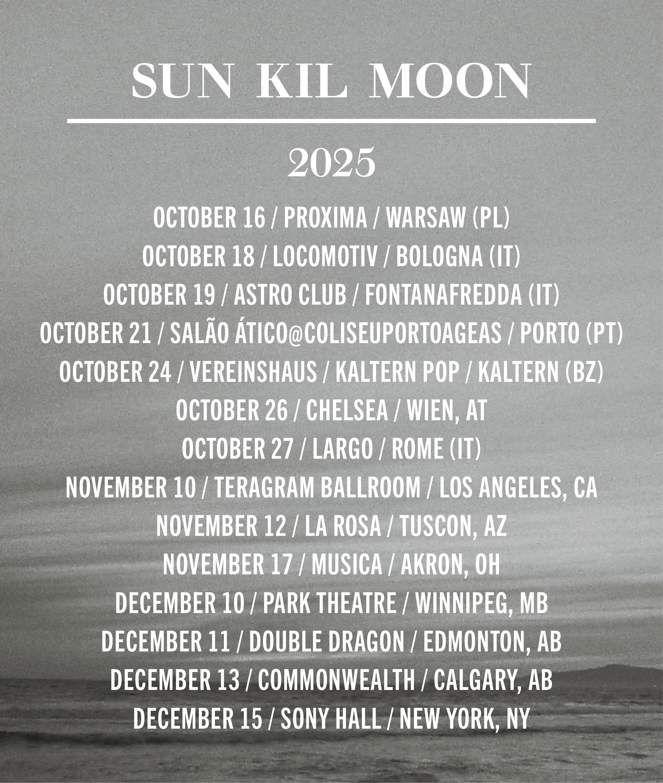 sun kil moon tour dates 2025